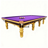 Table de billard personnalisable de 12 pieds en bois/métal/verre avec poches en cuir et semelle en caoutchouc – Qualité tournoi, écologique, professionnelle, pour usage domestique