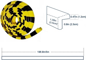 Protections d'angle en caoutchouc NBR de qualité industrielle en forme de L, 5 m, jaune et noir, anti-collision, tampons d'angle autocollants en mousse, pare-chocs de sécurité - Product Image 2