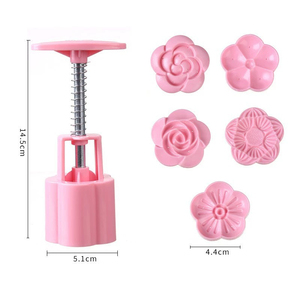 Bán buôn 3D Tự làm nhà MOONCAKE khuôn hoa hình nướng khuôn tay ép Fudge bánh fondant khuôn nhà bếp tiện ích Cookie cutter - Product Image 4