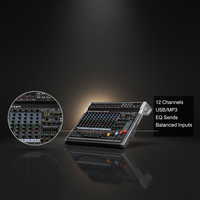 Console de mixage audio DJ UT-12, mixeur audio professionnel 12 canaux, 99 effets DSP pour studio d'enregistrement, petite scène, spectacle