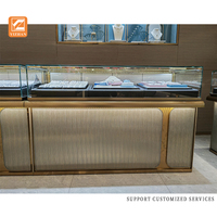 Vitrines bijoux en verre de luxe personnalisées avec éclairage LED pour usage en magasin de détail