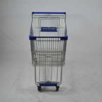 Chariot de courses en métal robuste avec roues TPR de 5 pouces à roulement doux, cadre en acier galvanisé et panier en fil métallique renforcé, durable