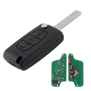 Clé <span class=keywords><strong>de</strong></span> télécommande à 3 boutons pour Citr0en, <span class=keywords><strong>Peugeot</strong></span>, <span class=keywords><strong>coque</strong></span> <span class=keywords><strong>de</strong></span> clé <span class=keywords><strong>de</strong></span> voiture avec puce FSK 433MHz ID46 PCF7941, lame HU83 (CE0523) - Product Image 1
