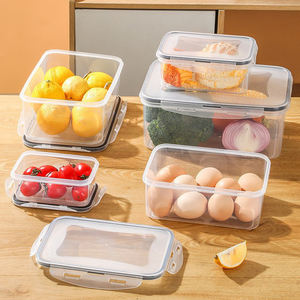 Set Wadah Penyimpanan Makanan Plastik Kedap Udara Transparan 5 pcs/set, Organizer untuk Buah dan Sayur, untuk Dapur, Pantry, Kulkas - Product Image 1