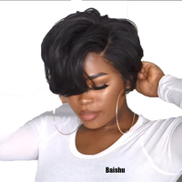 Perruques courtes bob lace front les plus vendues, avec raie latérale, style brésilien vietnamien pour femmes noires, en fibre haute température, vente en gros