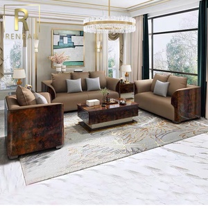 أريكة جلدية فاخرة عالية الجودة بتصميم إيطالي لغرفة المعيشة، أثاث منزلي راقٍ - Product Image 6