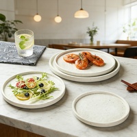 Vaisselle en céramique personnalisée avec logo écologique, vaisselle japonaise occidentale pour pizzas, spaghettis, plats, assiettes pour la maison, le restaurant, l'hôtel
