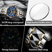 Montre pour homme Poedagar 972, nouvelle montre à quartz étanche avec éclairage nocturne, montre élégante et luxueuse avec affichage de la phase lunaire
