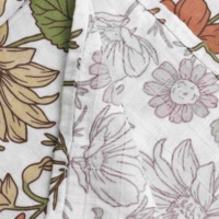 Selimut Swaddle Muslin Ramah Kulit, Ringan, dan Bernapas dengan Motif Bunga Taman Vintage untuk Bayi Baru Lahir dan Bayi