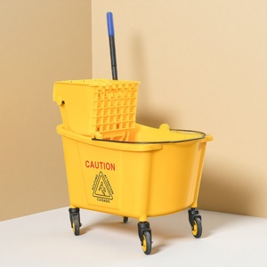 Cubo de Lavado Multiusos con Ruedas Silenciosas y Estructura de Plástico Resistente al Desgaste para Servicios de <span class=keywords><strong>Limpieza</strong></span> Doméstica y Comercial - Product Image 1