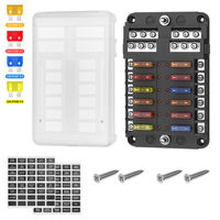 Boîtier de fusibles SEUO 12 voies 12-24V pour voiture, bateau, avec couvercle en plastique pour tableau de commande électrique, camping-car, VR