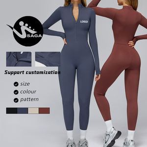 Warmer Fleece-Einteiler mit Langen Ärmeln für Damen Fitnessstudio Laufen Fitness Yoga Sport Jumpsuit für Frauen - Product Image 1