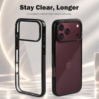 Coque de téléphone transparente antichoc en TPE TPU PC avec anneau de caméra amovible, impression de logo personnalisée, vente en gros en usine pour iPhone 18 Pro Max