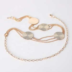 Cinturón Metálico Redondo Dorado Ajustable para Damas, Estilo Europeo y Estadounidense, con Gancho y Cadena de Alta Calidad - Product Image 4