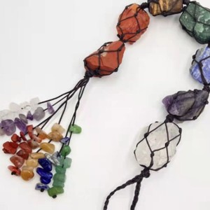 Pendentif de voiture en cristal, pierre brute, cinq couleurs, décoration suspendue pour la maison - Product Image 3