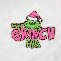 Patch en chenille à paillettes de Noël, grand nœud personnalisé, paillettes brillantes, thermocollant, pour vêtements, sweat-shirt, ISO9001 et BSCI