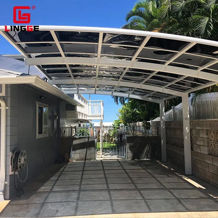 Waterdichte Pc-Plaat Carport Op Maat Groothandel Sterke Garage Aluminium Auto Poort Sterke Staande Garage