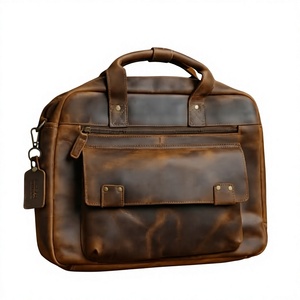 Maletín para Portátil de Cuero Genuino Clásico BS INTERNATIONAL, con Asa y Correa para el Hombro, Diseño Impermeable, Portátil y Duradero para Negocios - Product Image 5
