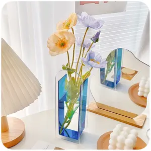 桌面长方形花瓶亚克力花卉摆件零售
