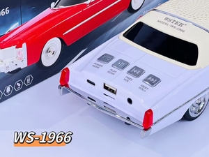 Radio FM portable sans fil <span class=keywords><strong>Bluetooth</strong></span> WS-1966 1500mAh, design de voiture classique Cadillac <span class=keywords><strong>vintage</strong></span>, haut-parleur de karaoké miniature pour fête de bureau, modèle de voiture - Product Image 6
