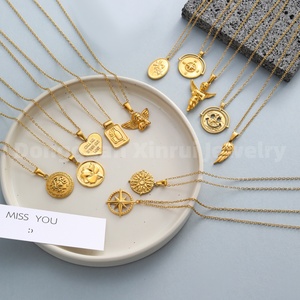 Custom 3D Design Casting Pendant High Quality Stainless Steel Round Pendant Angel <b>Heart</b> Women Necklace Gold Pendant Charms - Product Image 2