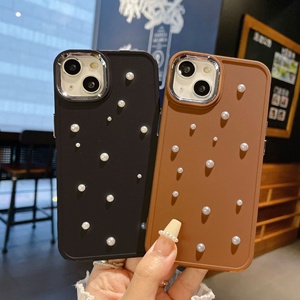 Para Apple 14PROMAX Solid Pearl TPU Photo Frame Case para IPhone16/15 Pro Max/Plus 13 Pro Soporte para teléfono móvil a prueba de golpes - Product Image 5