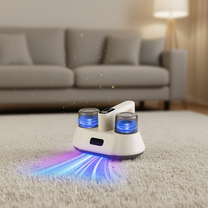 Aspiradora de mano inalámbrica de doble cabezal con luz UV C recargable para limpieza de alfombras y hogar - Product Image 2