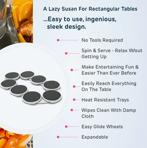 <strong>Portable</strong> <strong>Lazy</strong> Susan Revolution <strong>Table</strong> with Rotating Tray Modern Storage Trays for Food - Product Image 4