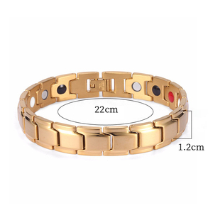 Pulsera Magnética de Acero de Titanio para Hombre, Terapia de Energía, Oro de 24K, 4 en 1, Elementos Bio Magnéticos, Pulsera Magnética para el Alivio del Dolor - Product Image 5