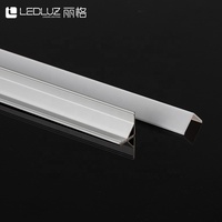 Profilé en aluminium LED en forme de V pour éclairage d'angle, canal pour bande LED à 90 degrés pour projets d'éclairage de placards, étagères, murs et plafonds