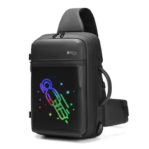 Fashion Large Capacity LED Space Mens Bag Waterproof Crossbody Single Shoulder Sling Chest Bag With LED Screen Display