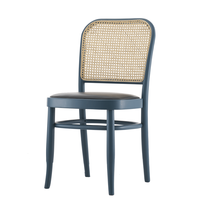 Chaise de salle à manger en rotin de style nordique avec dossier en rotin et assise rembourrée en bois de hêtre, dossier en rotin, osier WD-1607C