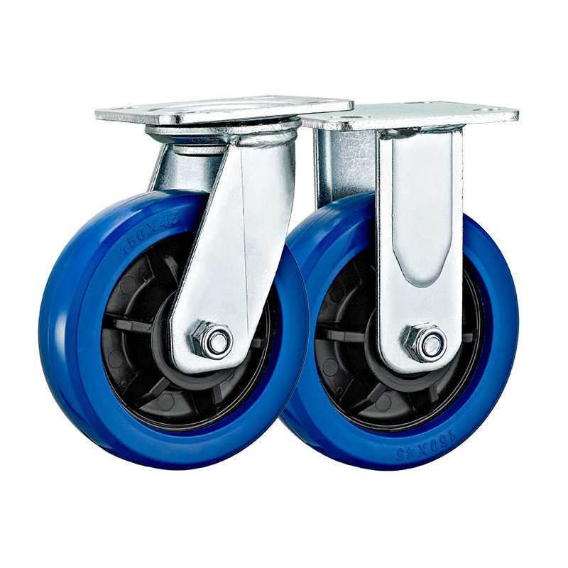 450kg Heavy Duty Caster 4 5 6 8 Inch Iron Core PU / TPR / Rubber Wheel With Brake for Factory Carts Industrial Trolley Wheels