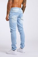 Pantalon en jean vintage taille mi-haute, coupe slim, haute qualité, personnalisable, pour une silhouette plus longue