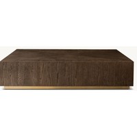 Table basse carrée en bois avec placages en chêne, meuble de salon de luxe, table d'appoint relaxante pour canapé