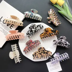 YJL New Style Outdoor 9.5cm Acetate Colorful Fashion Hair Claw Clips Girls Exquisite Acetate Hair Claw Clip