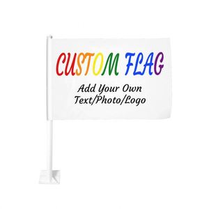Banderas de Coche Personalizadas al por Mayor, Sublimadas en Poliéster, con Asta de PVC, para Todos los Países - Product Image 1