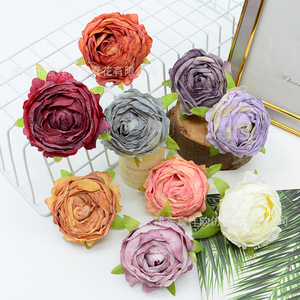 Fleurs artificielles Dongchen Crafts, roses en soie de 7 cm, base en soie, pour couronne de tête, guirlande, décoration de mariage DIY - Product Image 4
