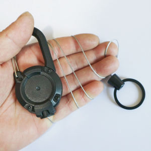 حلقة تسلق للخدمة الشاقة مخصصة قابلة للسحب سهلة السحب مشبك اكسسوارات الصيد في الهواء الطلق حامل شارة الحبل المعدني حلقة مفاتيح بكرة - Product Image 4