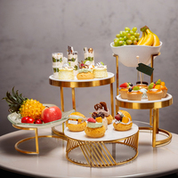 Support à gâteaux à étages Gehong de luxe en acier inoxydable avec assiettes en acrylique, design moderne, durable, taille personnalisable, pour mariage