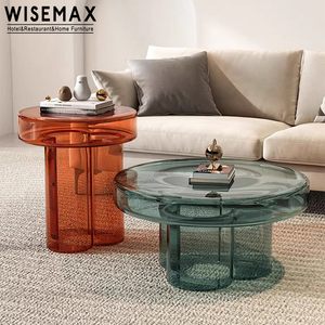 Wisemax phong cách hiện đại hộ gia đình phòng khách đồ nội thất trong suốt Kính nấm Bàn cà phê Đặt vòng cuối bảng Bàn trà - Product Image 6
