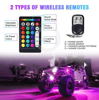 Kit d'éclairage LED RGBW étanche 18 LED avec télécommande et application, lumineux et durable, pour châssis de SSV, RZR, Sand Spider, Dune Buggy, camion