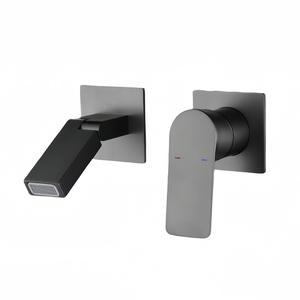 Современный настенный латунный смеситель с одним отверстием, скрытый водопроводный смеситель с одной ручкой, смеситель для умывальника с керамическим сердечником клапана - Product Image 1