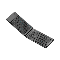 Keyboard Ergonomis Tahan Air 66-Tombol BT Isi Ulang, Ultra Tipis, Ukuran Saku, Mini, Dapat Dilipat, untuk Laptop, Tablet, PC