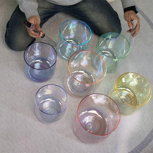 맞춤형 클리어 사운드 볼 쿼츠 디자이너 우주 빛 양자 요법 강화 차크라 컬러 크리스탈 노래 그릇 세트 - Product Image 4