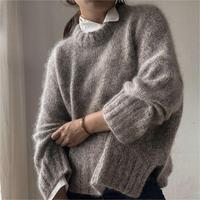Pull Col Montant Épais en Mohair pour Femme, Tricoté, Personnalisé Fabricant 2026