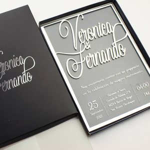 Luxury Transparent Acrylic <strong>Wedding</strong> Invitation <strong>Card</strong> <strong>Box</strong> With Burgundy Silk Tissue Decoration Inside - Product Image 6