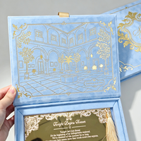 Cartes d'invitation de mariage en acrylique et coffret cadeau avec monogramme personnalisé, impression dorée, finition miroir, souvenir de luxe