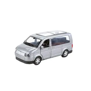 Kustom 1/32 Lampu Mobil Putih Nyata Mainan 3D Mainan Model Mini Diecast Transit Van