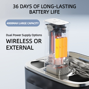 Fontanella <span class=keywords><strong>per</strong></span> Animali Domestici 4L Wireless con Circolazione Automatica dell'Acqua e Finestra Visibile <span class=keywords><strong>per</strong></span> <span class=keywords><strong>Gatti</strong></span> e Cani - Product Image 4